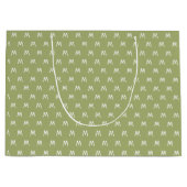 緑ミニマルと白のモノグラム ラージペーパーバッグ (正面)