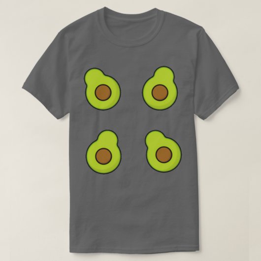 緑ミニマルにアボカドのかわいいアイコン Tシャツ (デザイン正面)