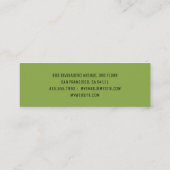 緑ミニマルの地球ロゴミニ | エコプロフェッショナル スキニー名刺 (裏面)