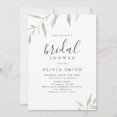 緑ミニマルの書道の素朴なブライダルシャワー 招待状 (正面)