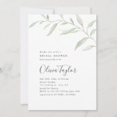 緑ミニマルの書道の素朴なブライダルシャワー 招待状 (正面)