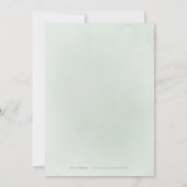 緑ミニマルの書道の素朴なブライダルシャワー 招待状 (裏面)