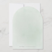 緑ミニマルの書道の素朴な結婚セージ 招待状 (裏面)