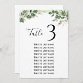 緑ミニマルの結婚座席表 招待状 (正面/裏面)