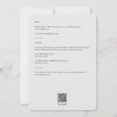 緑ミニマルの葉の輪郭オールインワン結婚 招待状 (裏面)