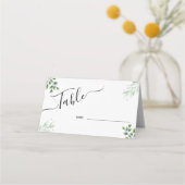 緑ミニマルの表の番号の座席表 プレイスカード (裏面)