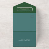 緑ミニマルファンシーカップル写真モノグラム オールインワン招待状 (外側)