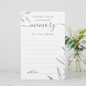 緑ミニマル共有aメモリブライダルシャワーゲーム (スタンド正面)