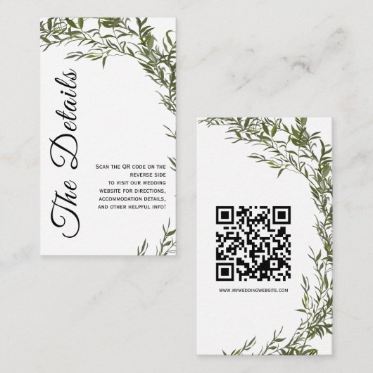 緑ミニマル囲いカード招待状 エンクロージャーカード (正面/裏面)