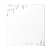 緑ミニマル地の田園パーソナライズされた文具 ノートパッド (正面)