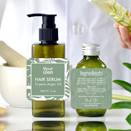 緑ミニマル植物性熱帯葉毛血清 スクエアシール