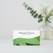 緑ミニマル水滴マッサージセラピー 名刺 (スタンド正面)
