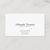 緑ミニマル水滴マッサージセラピー 名刺 (裏面)