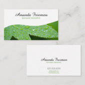 緑ミニマル水滴マッサージセラピー 名刺 (正面/裏面)