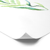 緑ミニマル白プリント ポスター (角)