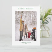 緑ミニマル白モダン幸せな休日の写真 シーズンカード (スタンド正面)