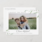 緑ミニマル色の写真は延期された日付を変更 ポストカード (正面/裏面)