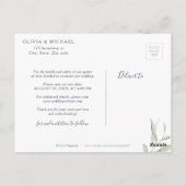 緑ミニマル色の写真は延期された日付を変更 ポストカード (裏面)