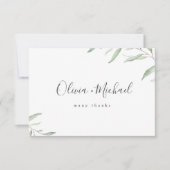 緑ミニマル色の書名 サンキューカード (正面)