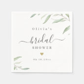 緑ミニマル色の素朴なブライダルシャワーパーティーナプキン スタンダードカクテルナプキン (正面)