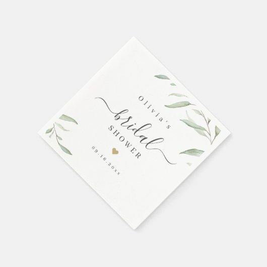 緑ミニマル色の素朴なブライダルシャワーパーティーナプキン スタンダードカクテルナプキン (角)