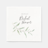 緑ミニマル色の素朴なブライダルシャワーパーティー スタンダードカクテルナプキン (正面)