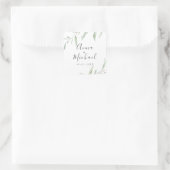 緑ミニマル色の素朴な結婚式の引き出物 スクエアシール (バッグ)