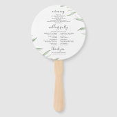 緑ミニマル色の素朴な結婚式 ハンドファン (裏面)