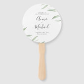 緑ミニマル色の素朴な結婚式 ハンドファン (正面)