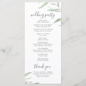 緑ミニマル色の素朴な結婚式 メニュー (裏面)
