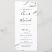 緑ミニマル色の素朴な結婚式 メニュー (正面)