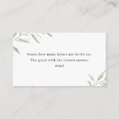 緑ミニマル色は、ゲームの囲いキスの数を推測 エンクロージャーカード (裏面)