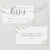 緑ミニマル色は、ゲームの囲いキスの数を推測 エンクロージャーカード (正面/裏面)