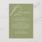 緑ミニマル苔グリーンフローラ結婚ズ詳細 エンクロージャーカード (正面)