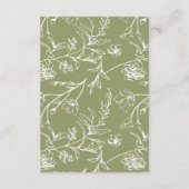 緑ミニマル苔グリーンフローラ結婚ズ詳細 エンクロージャーカード (裏面)