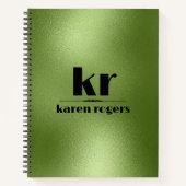 緑ミニマル虹彩模様 ノートブック (正面)