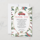 緑メリー色の赤ちゃんシャワーサンキューカード 招待状 (正面)