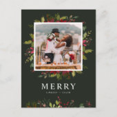 緑メリー色 |編集可能な色の写真 シーズンポストカード (正面)