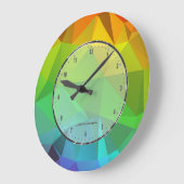 緑モザイクモダン幾何学的パターン ラージ壁時計 (傾斜)