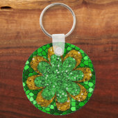 緑モザイク キーホルダー (正面)