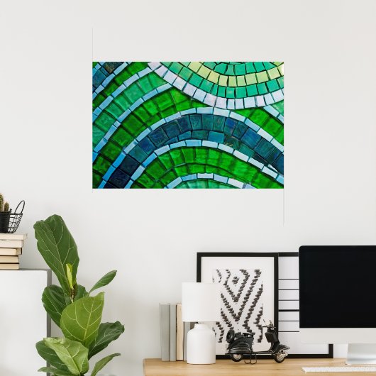 緑モザイク ポスター (ホームオフィス)