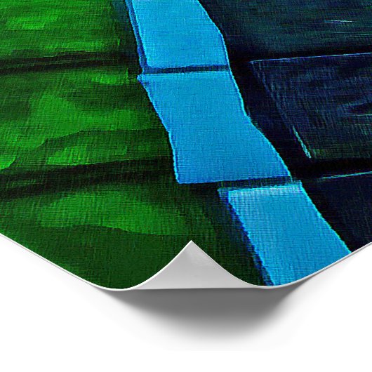 緑モザイク ポスター (角)