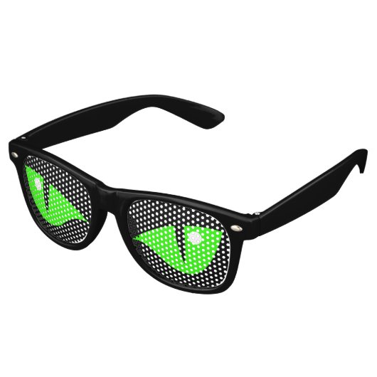 緑モダンおもしろい猫の目ハロウィーンの衣装 レトロサングラス (アングル)