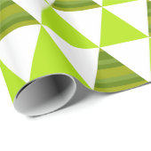 緑モダンで幾何学的な三角形及び白いパターン ラッピングペーパー (ロールコーナー)