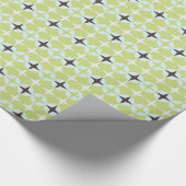 緑モダンとターコイズの星型 ラッピングペーパー (角)