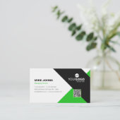 緑モダンとプロフェッショナル、黒 名刺 (スタンド正面)