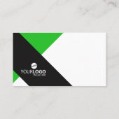 緑モダンとプロフェッショナル、黒 名刺 (裏面)