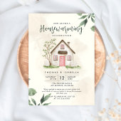 緑モダンとベージュの水のカラー引っ越し祝いパーティー 招待状