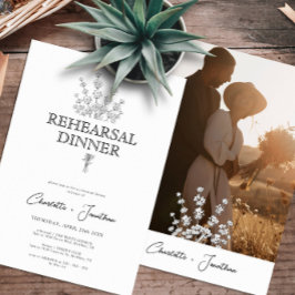 緑モダンと写真のリハーサルディナー 招待状