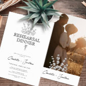 緑モダンと写真のリハーサルディナー 招待状